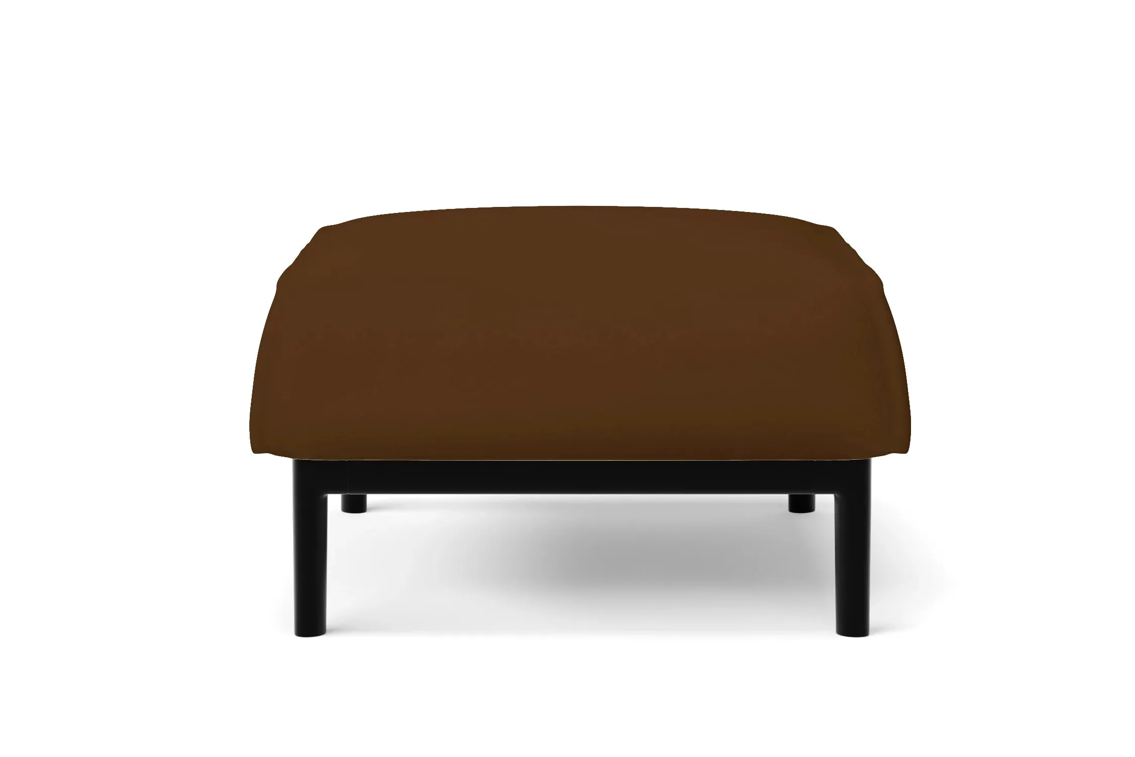 Lamezia Ottoman Walnut Brown Leather