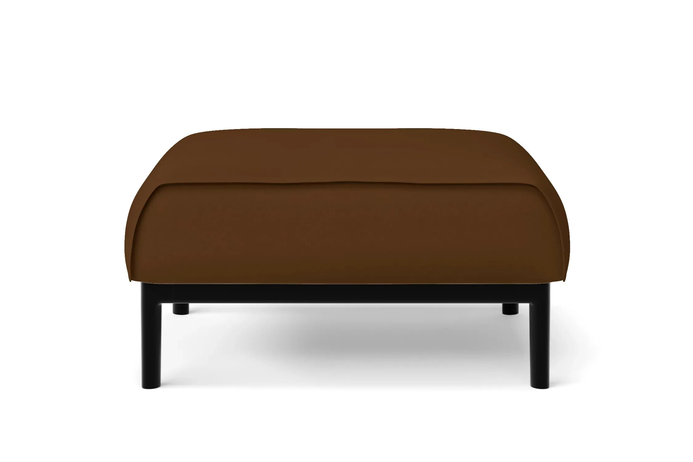 Lamezia Ottoman Walnut Brown Leather