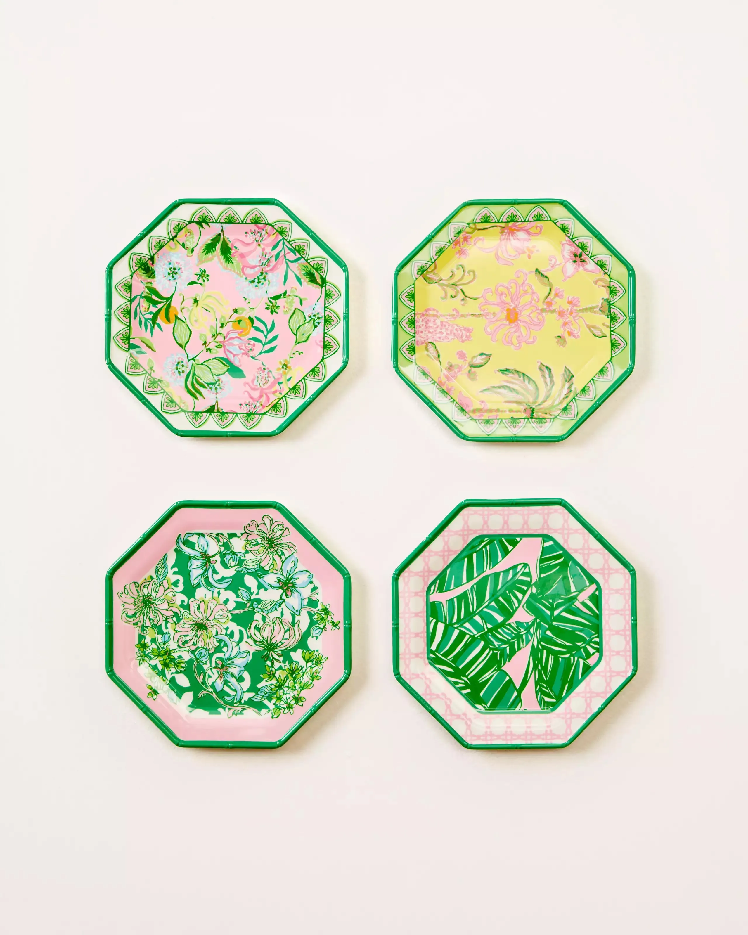 Lilly Pulitzer Women's Printed Melamine Appetizer Plate Set - Multi Engineered Plates