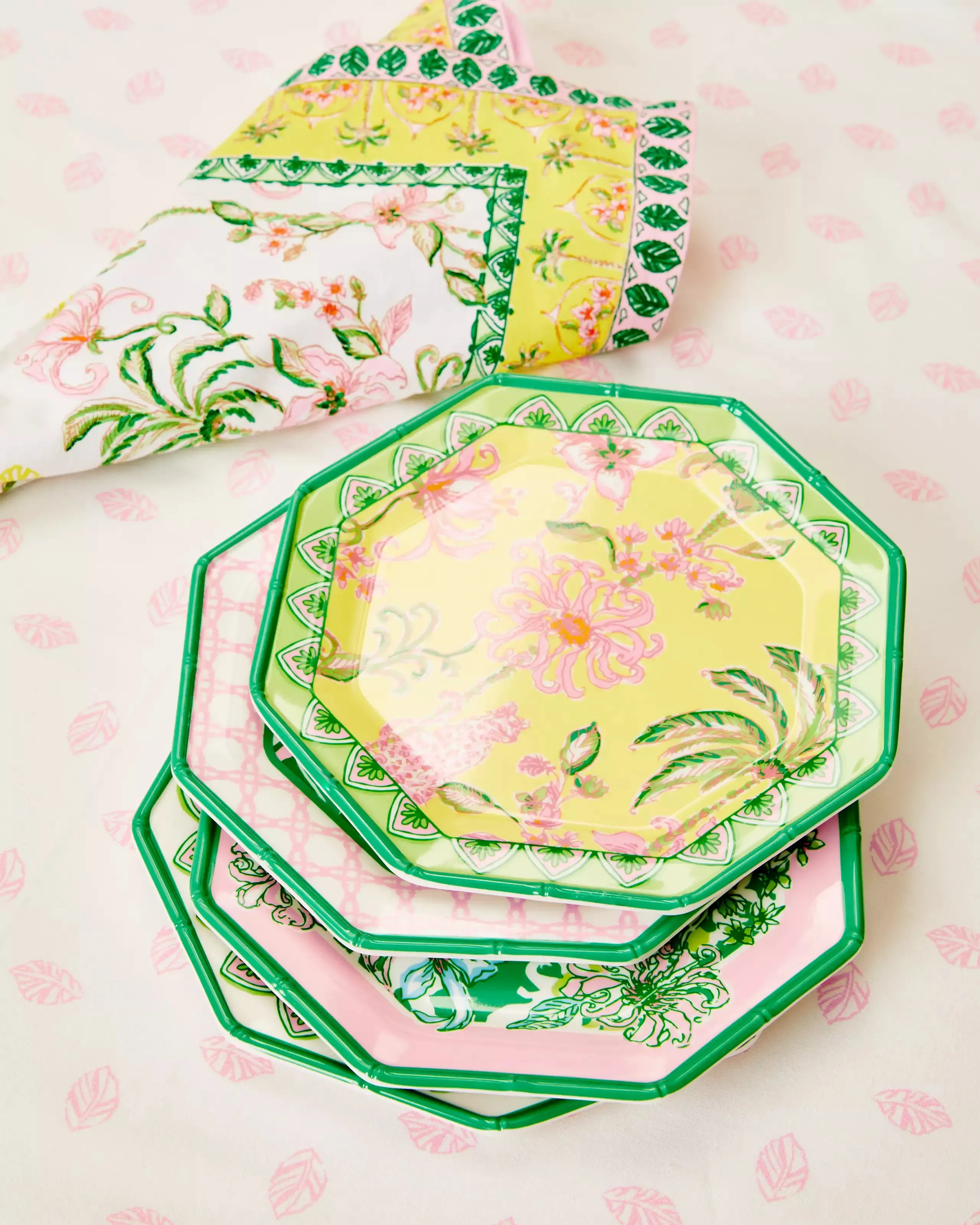 Lilly Pulitzer Women's Printed Melamine Appetizer Plate Set - Multi Engineered Plates