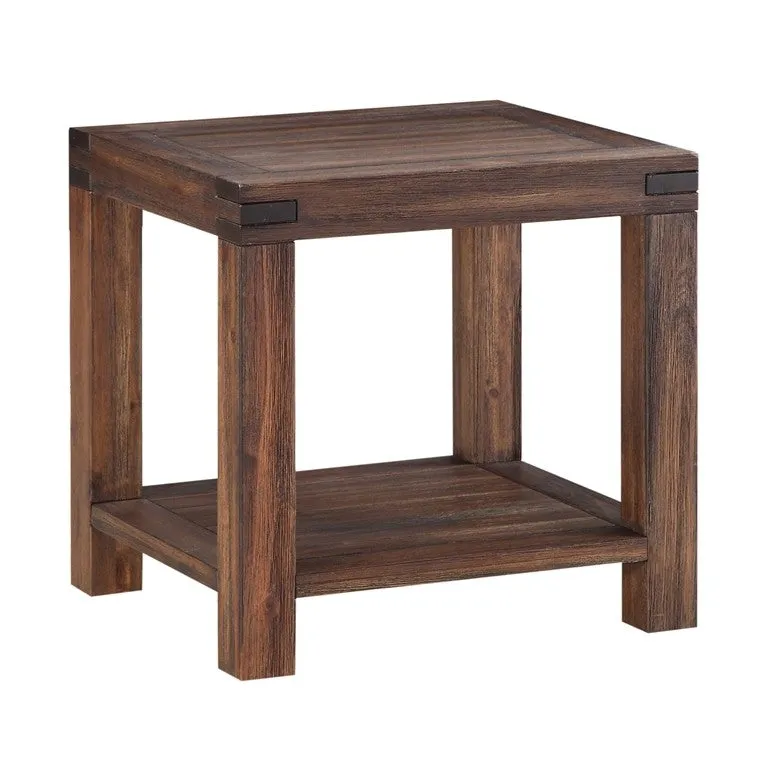 Livingston Rustic Modern Acacia Wood End Table (2 Colors Available)