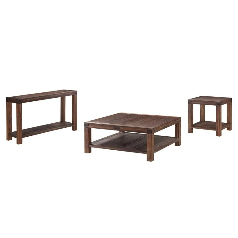 Livingston Rustic Modern Acacia Wood End Table (2 Colors Available)