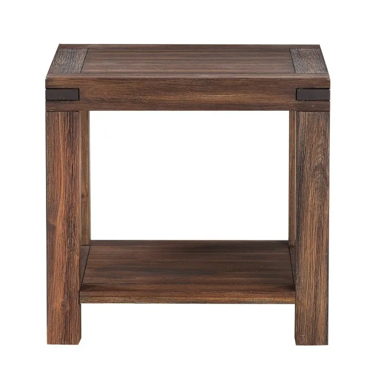 Livingston Rustic Modern Acacia Wood End Table (2 Colors Available)