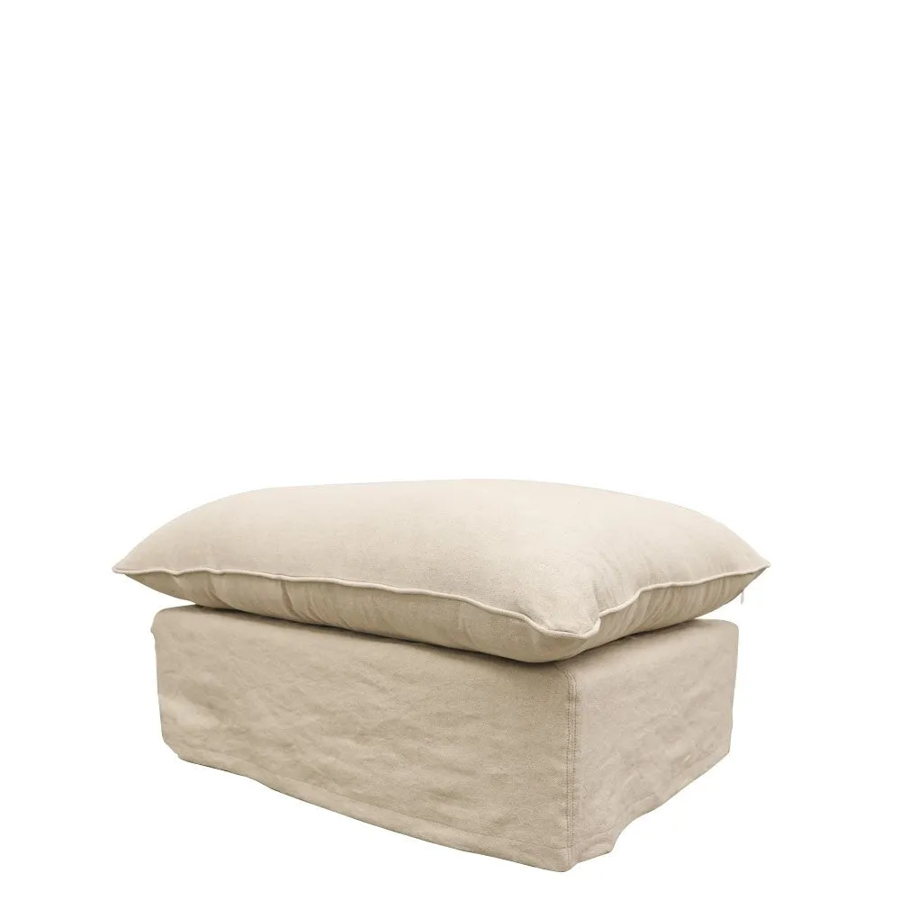 Lotus Luxurious Modern Slipcover Sofa / Lounge Ottoman Oatmeal Colour