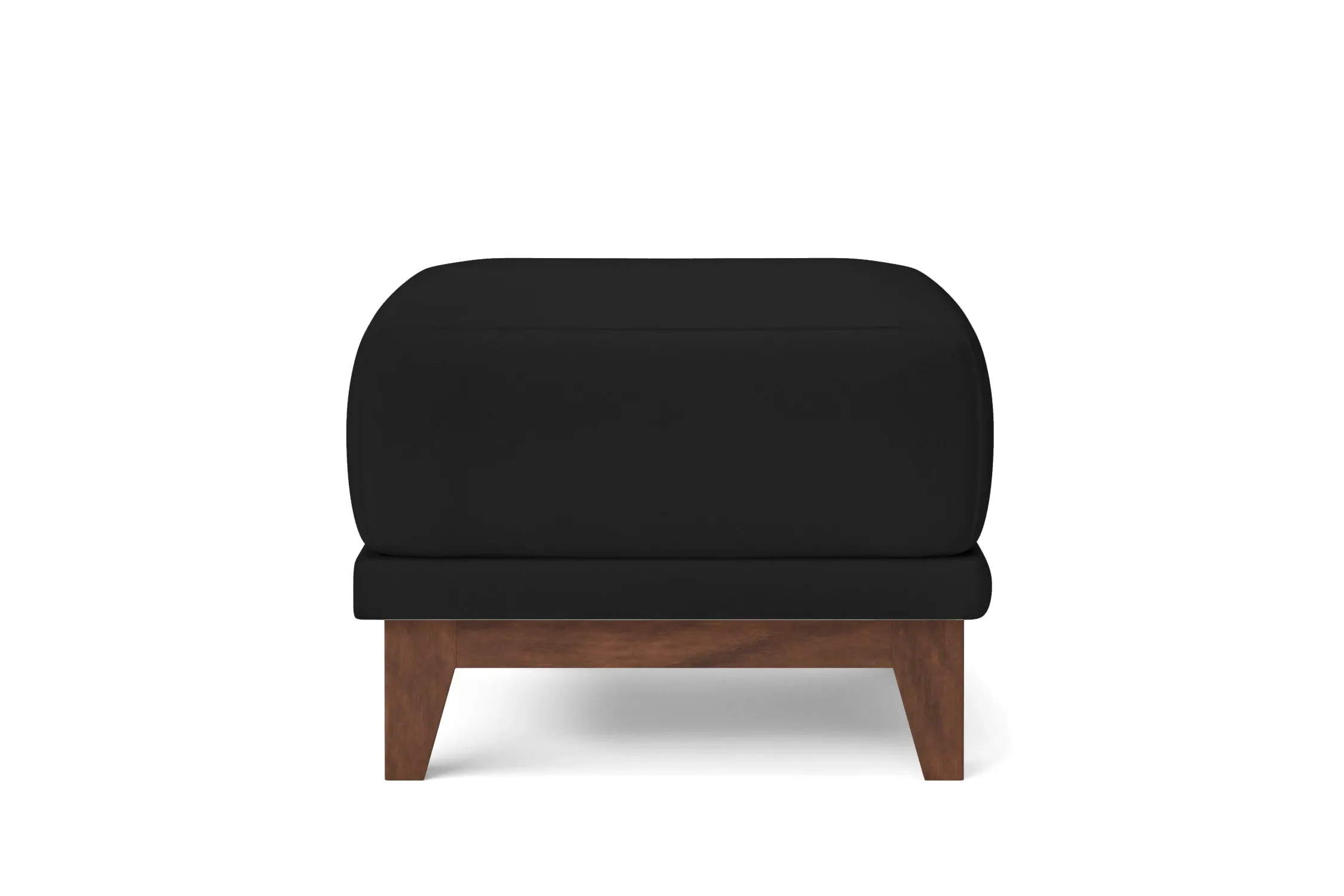 Lucca Ottoman Black Leather