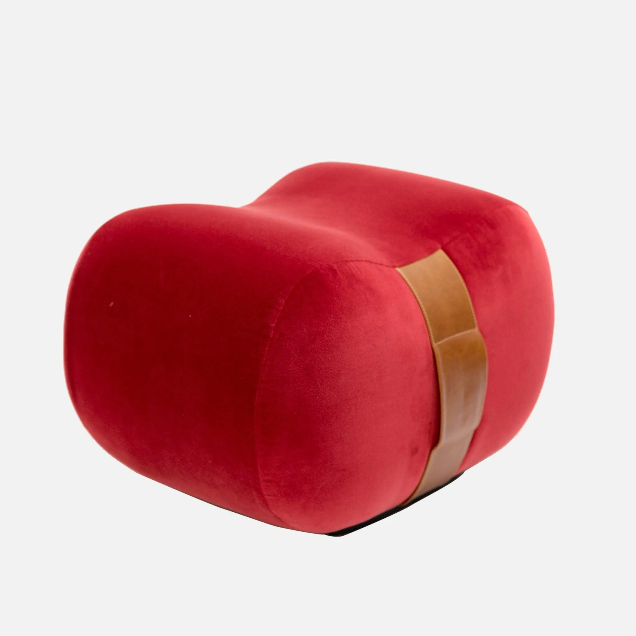 Milo Velvet Red Ottoman