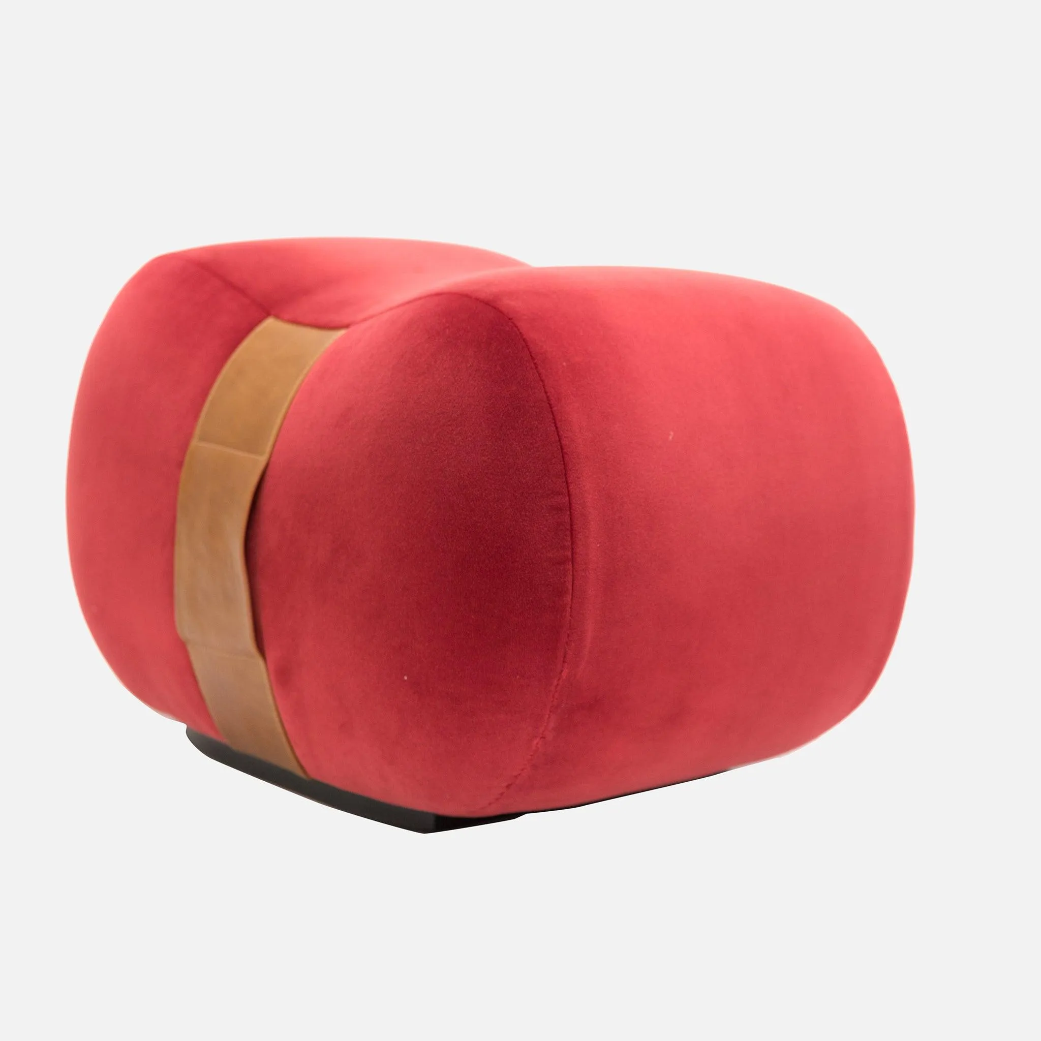 Milo Velvet Red Ottoman