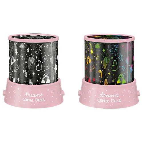 Night Light Projector - Pink Soothing Colourful Starry Sky Projection Relaxation