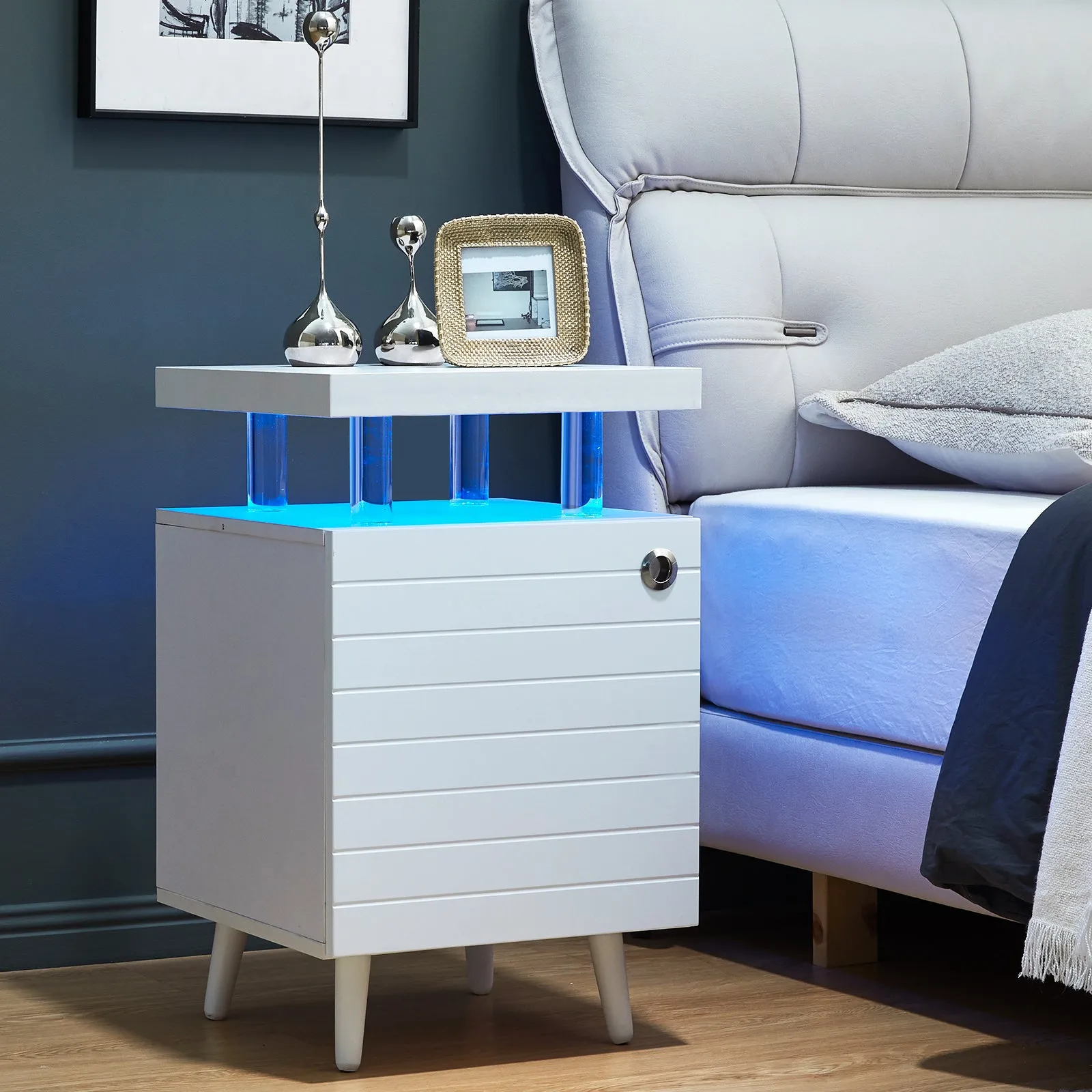 NX LED Nightstand - White