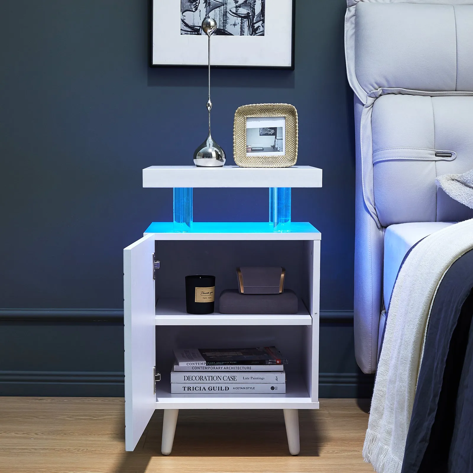 NX LED Nightstand - White