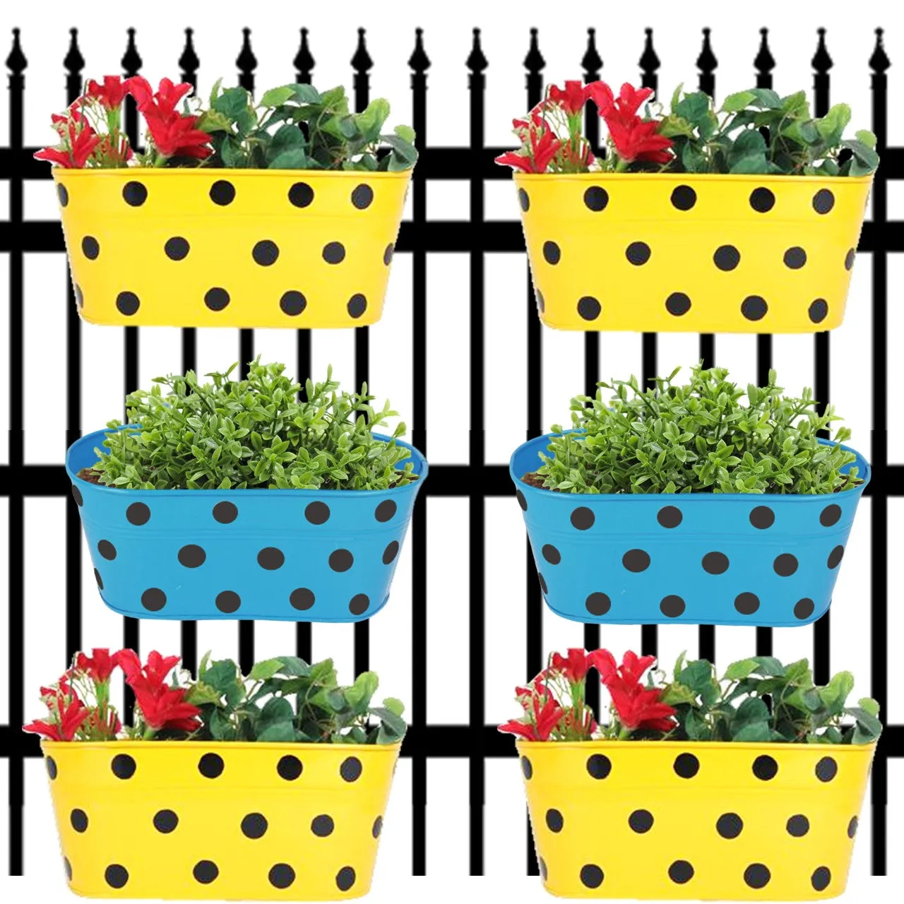 Oval Polka Dot Balcony Railing Planter