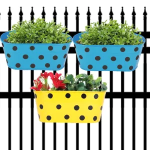 Oval Polka Dot Balcony Railing Planter