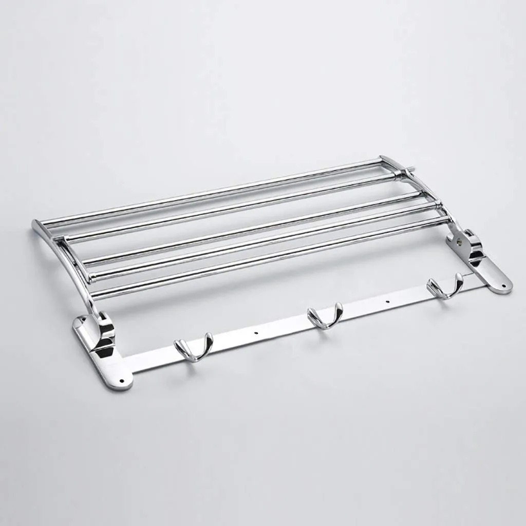 Plantex Stainless Steel Folding Towel Rack for Bathroom/Towel Stand/Hanger/Bathroom Accessories(18 Inch-Chrome)