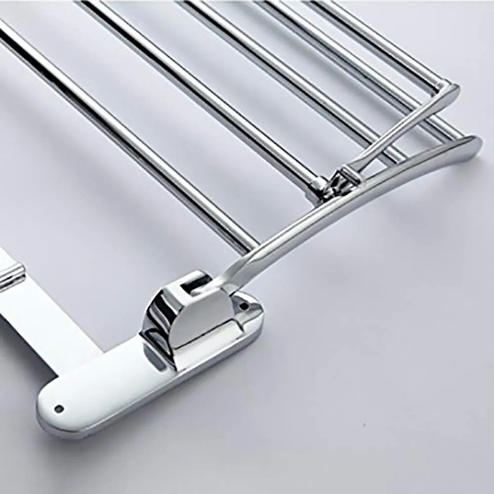 Plantex Stainless Steel Folding Towel Rack for Bathroom/Towel Stand/Hanger/Bathroom Accessories(18 Inch-Chrome)