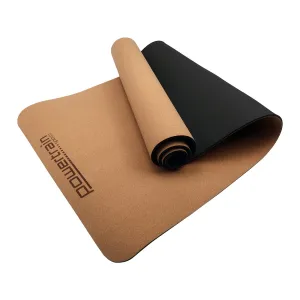 Powertrain Cork Yoga Mat with Carry Straps - Plain