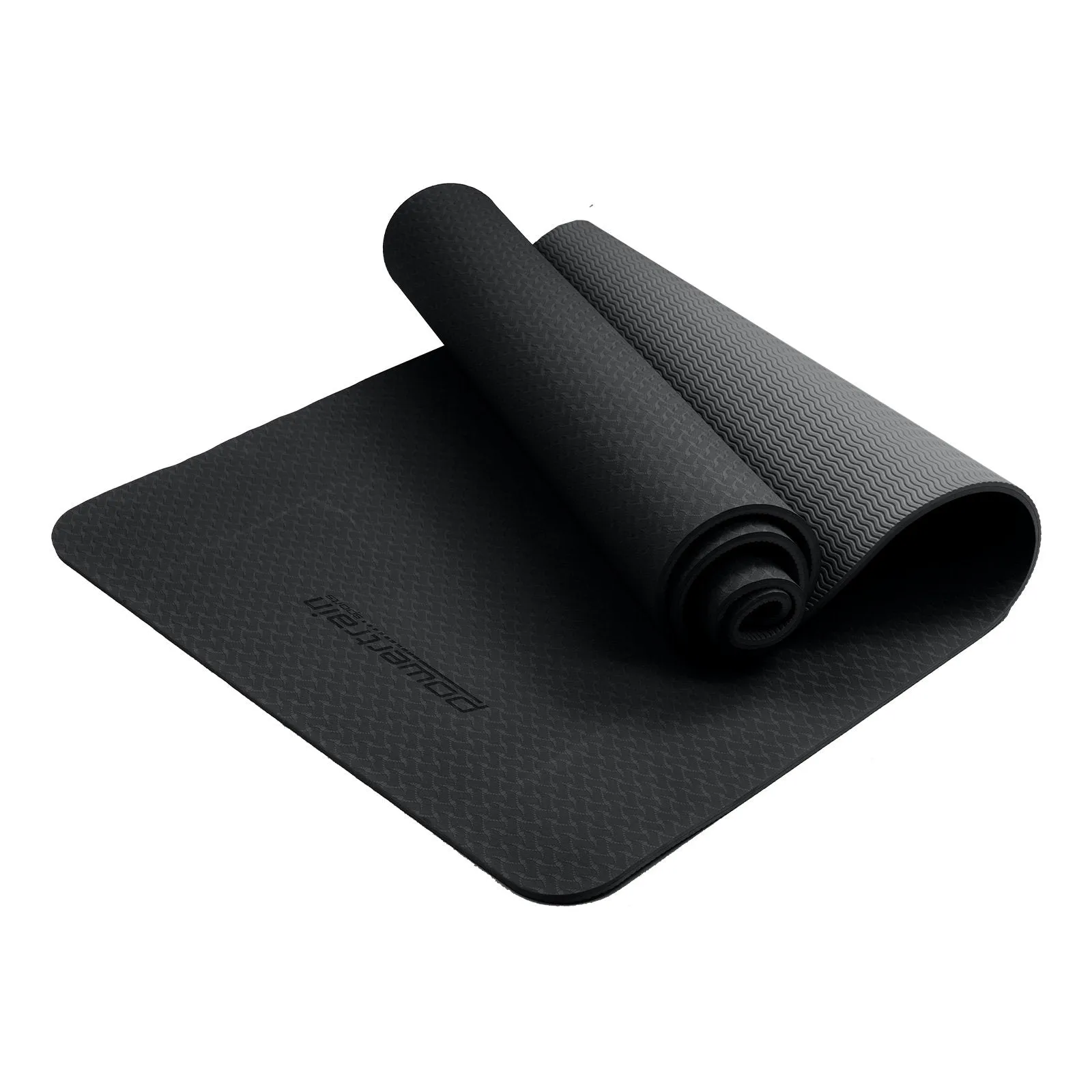 Powertrain TPE Pilates Exercise Yoga Mat 6mm - Black