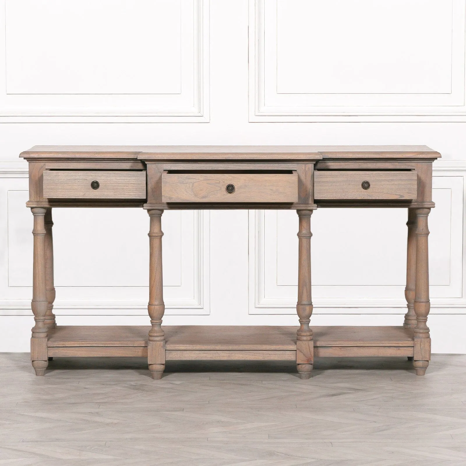 Rustic Wooden Breakfront Console