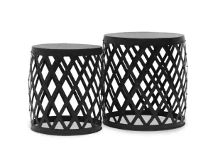 Serge Geometric Metal Side Table Set