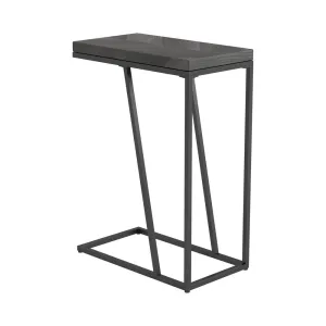 Sergio Chevron Rectangular Accent Table Rustic Grey