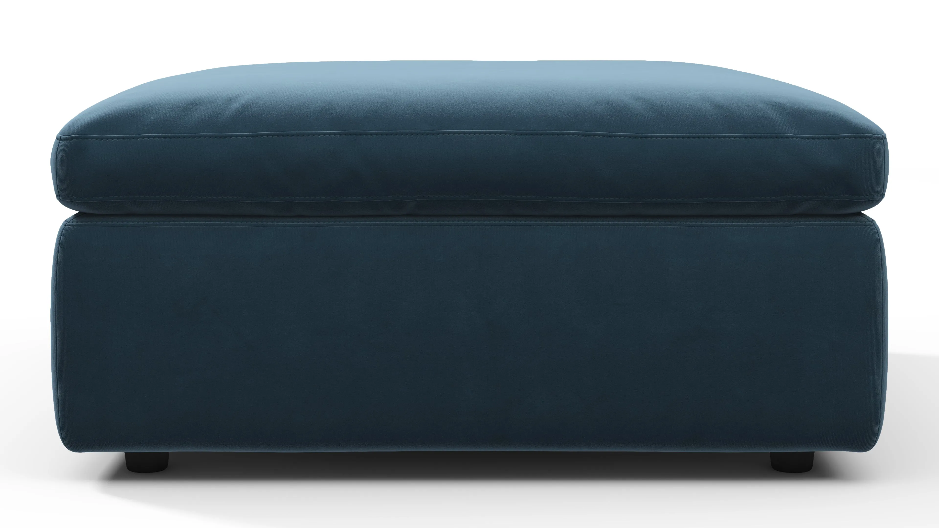 Sky - Sky Sofa Module, Ottoman, Prussian Blue Luxe Velvet