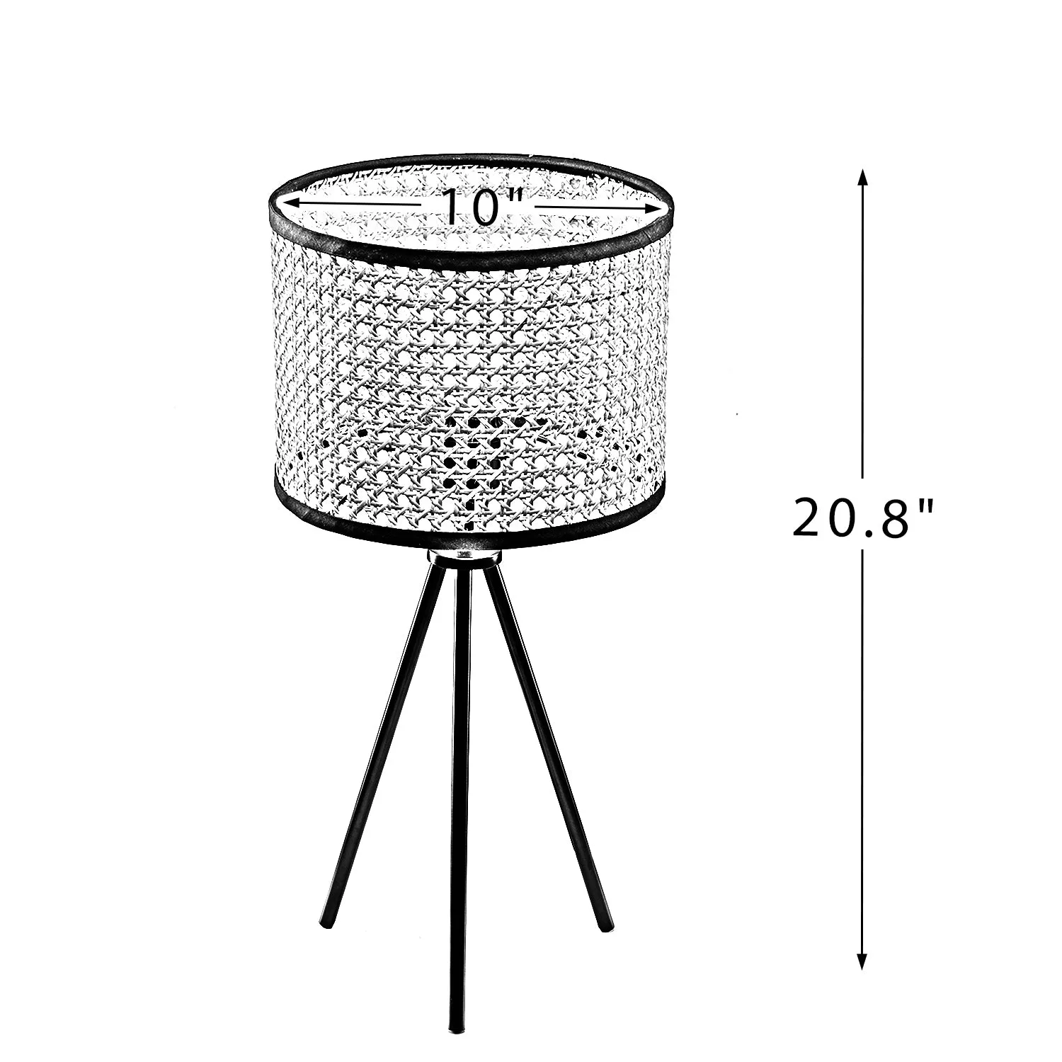 Temesa Rattan 21.3" Table Lamp with In-line Switch Control and Metal Legs