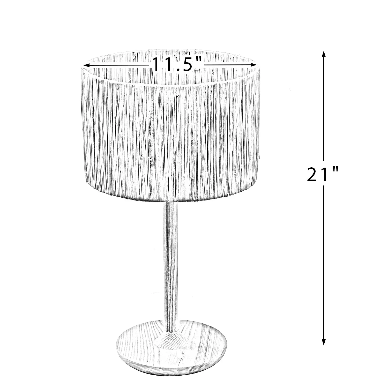 Thebae Solid Wood  21.3" Table Lamp with In-line Switch Control