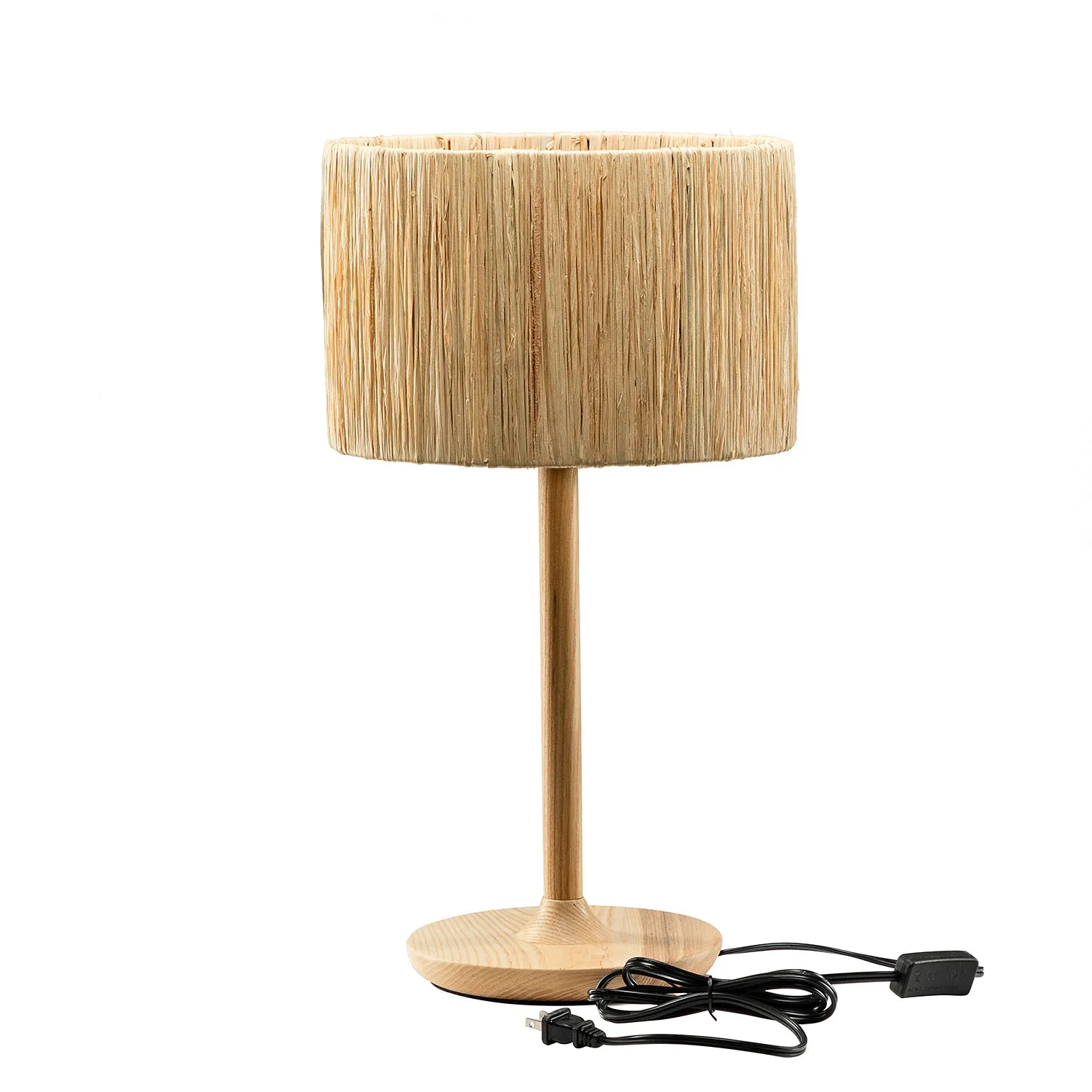 Thebae Solid Wood  21.3" Table Lamp with In-line Switch Control