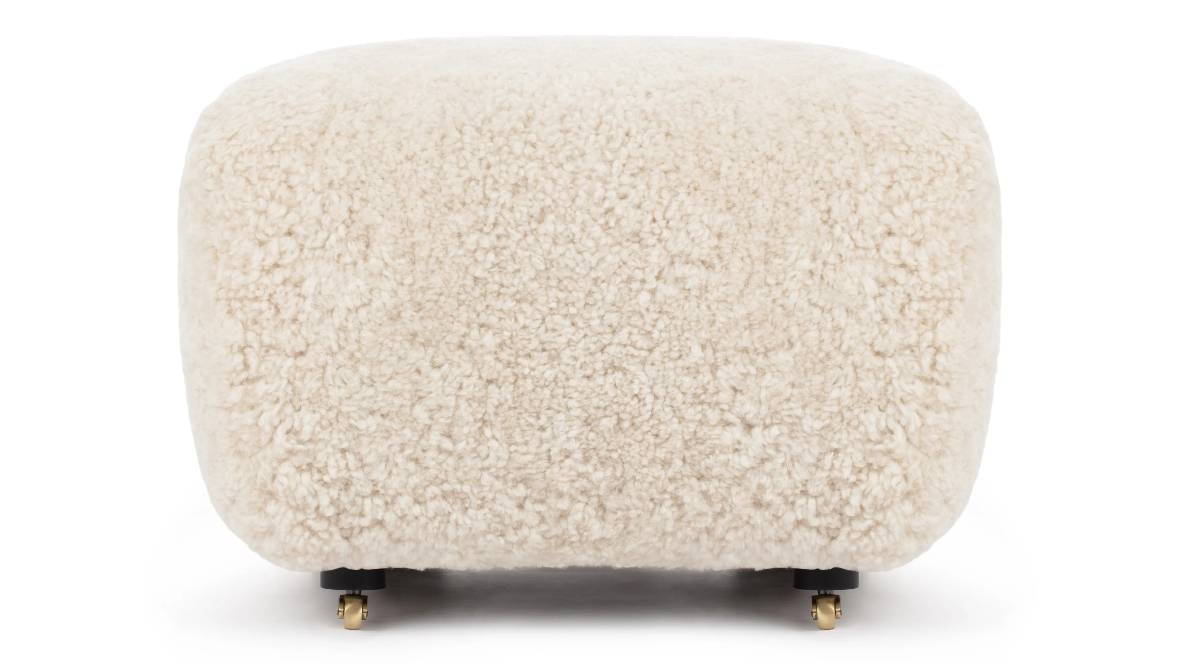 Tired Man - Tired Man Ottoman, Natural Luxe Sheepskin