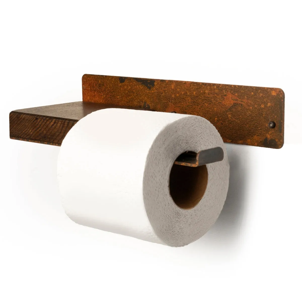 Toilet paper holder with shelf