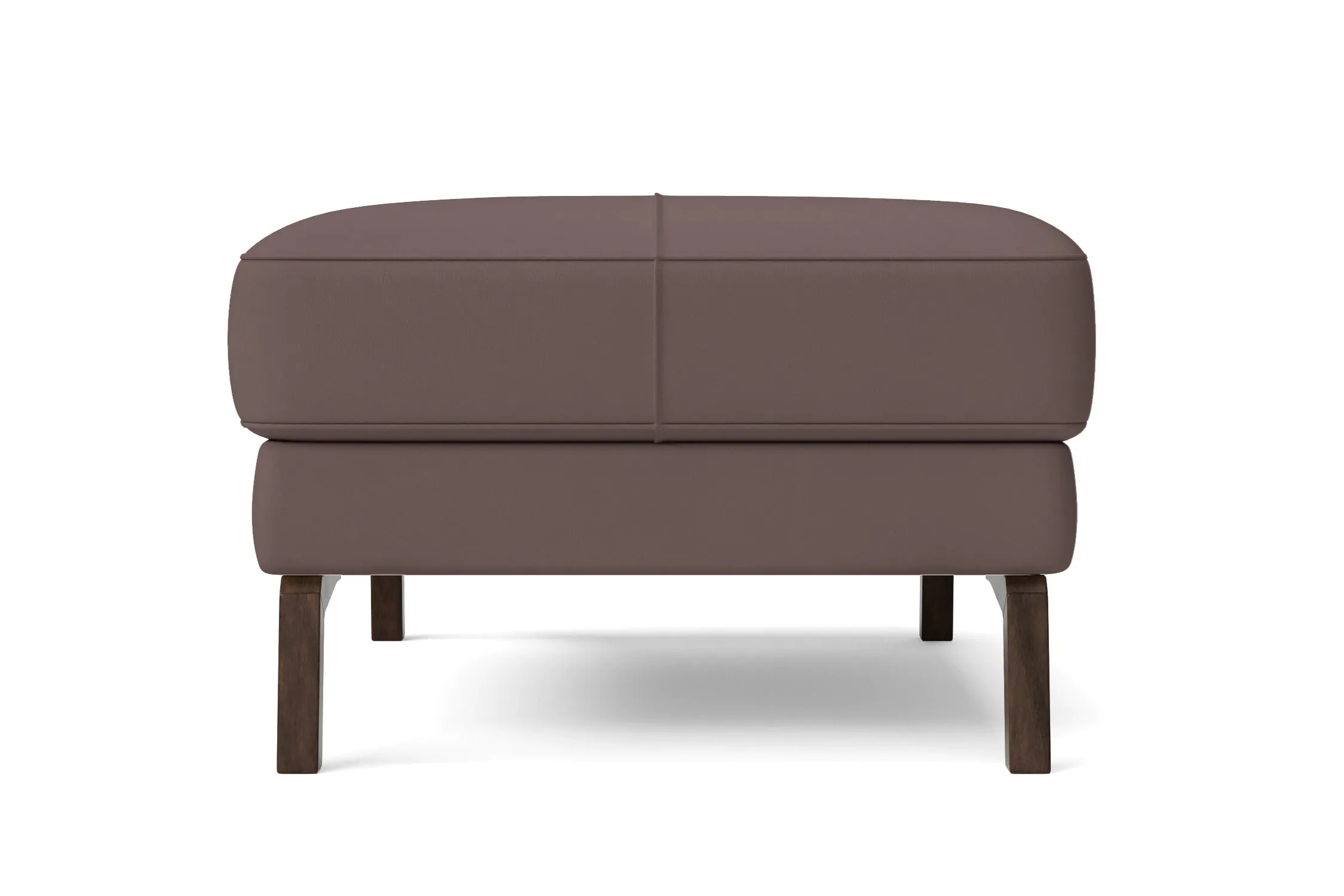 Turin Ottoman Rose Taupe Leather