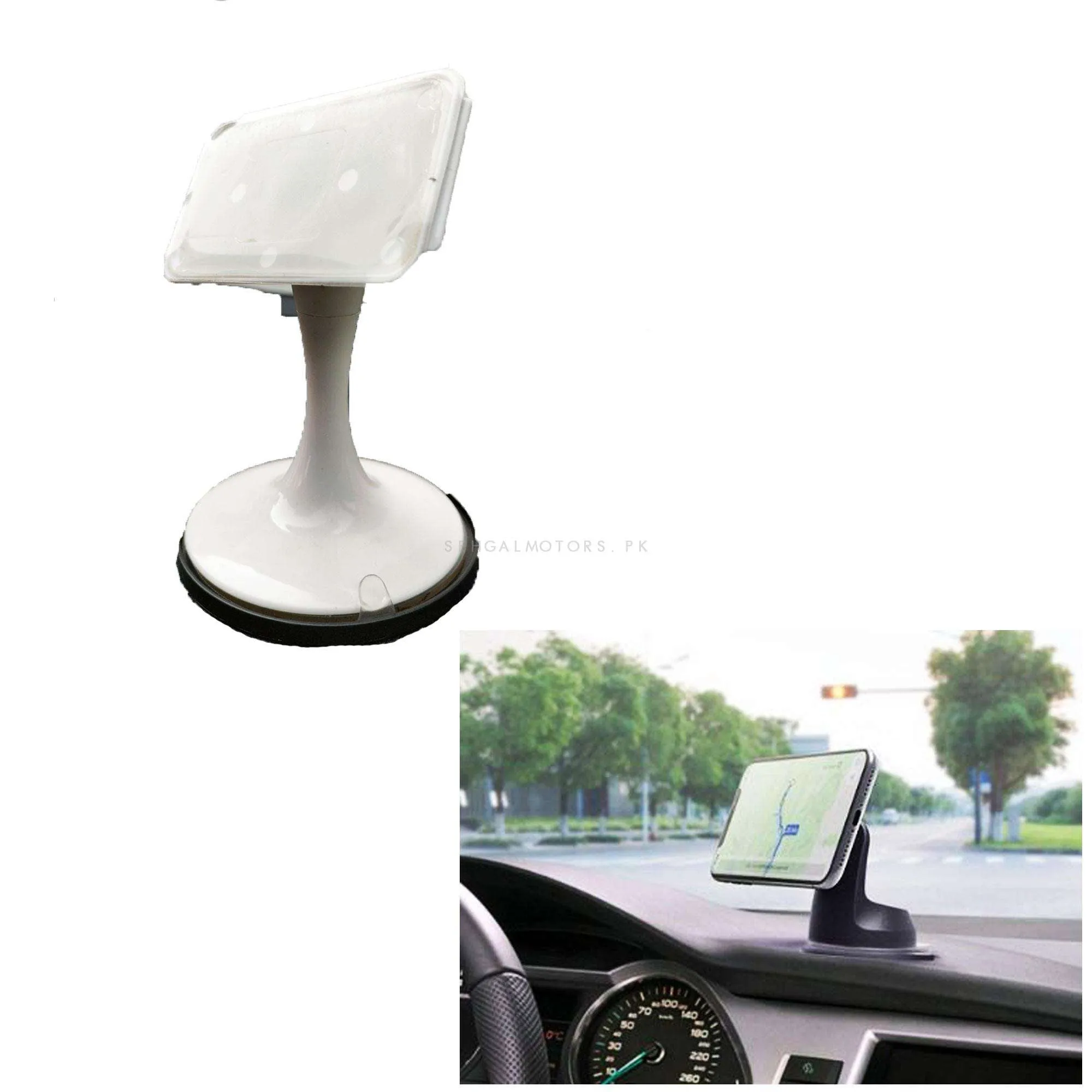 Universal Car Dashboard Mobile Holder White