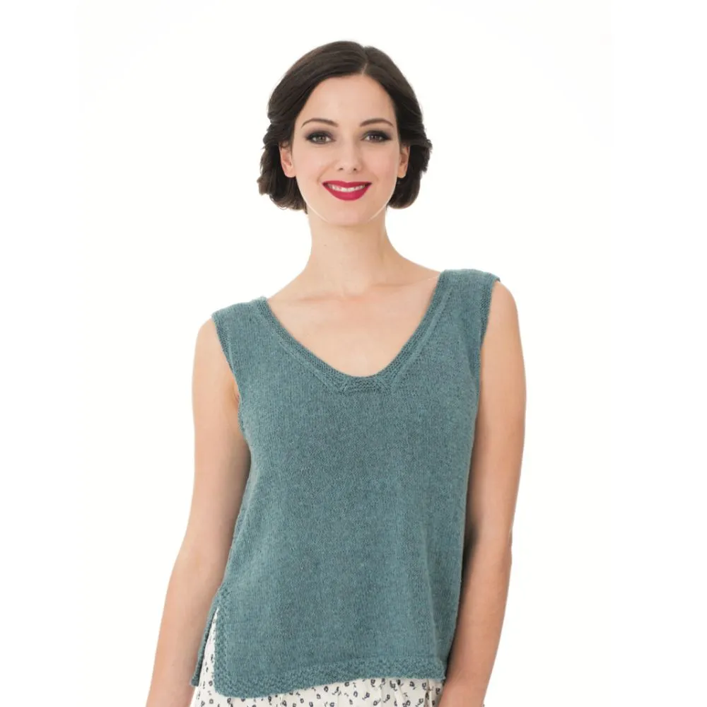 V-Neck Top Knitting Pattern (N1408)