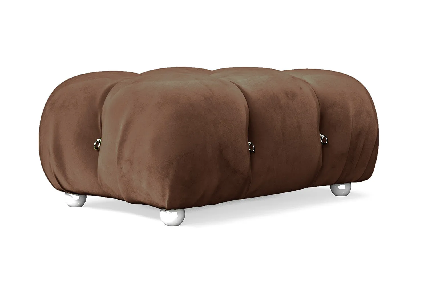 Varese Ottoman Coffee Brown Velvet Small