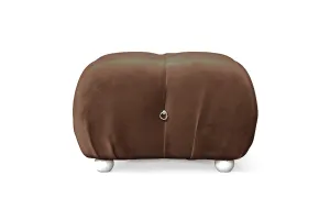 Varese Ottoman Coffee Brown Velvet Small