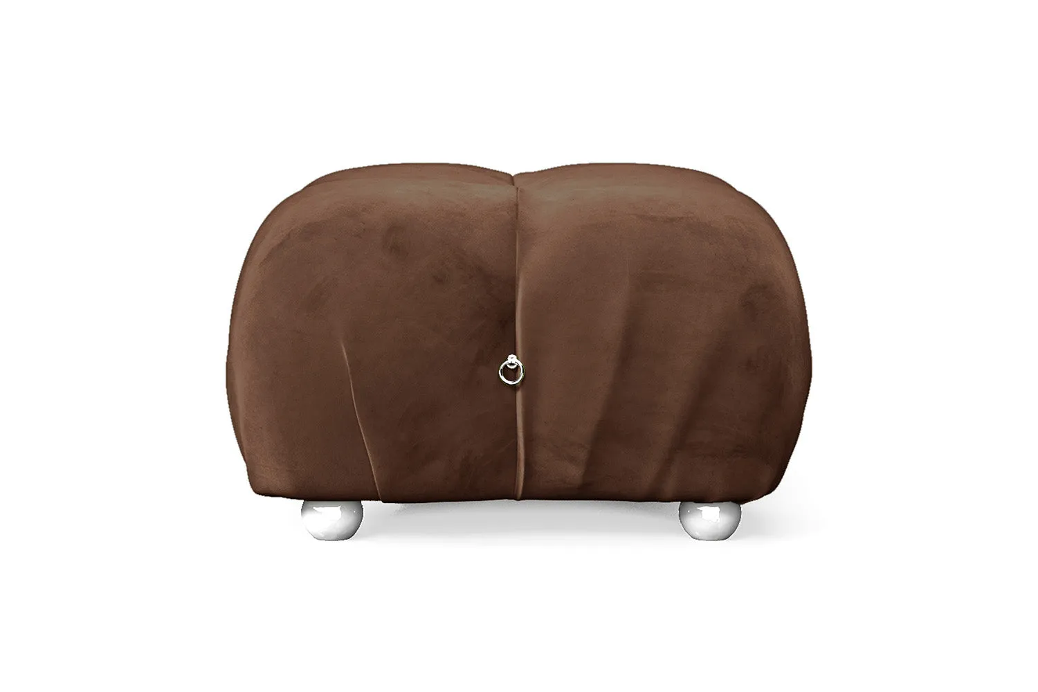 Varese Ottoman Coffee Brown Velvet Small