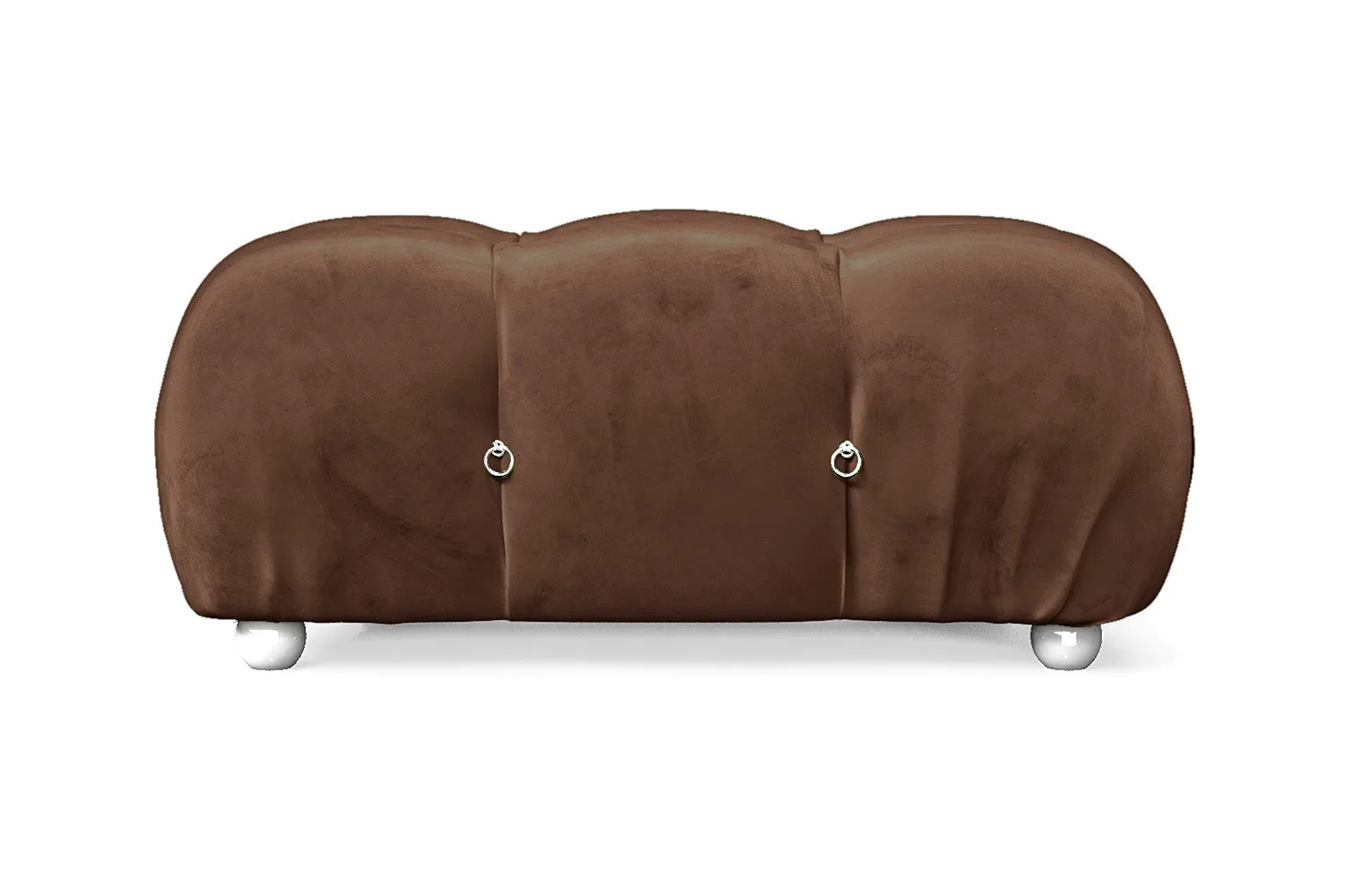 Varese Ottoman Coffee Brown Velvet Small