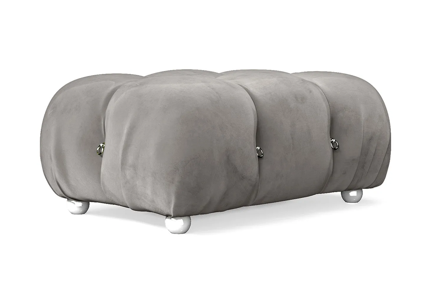 Varese Ottoman Grey Velvet Small