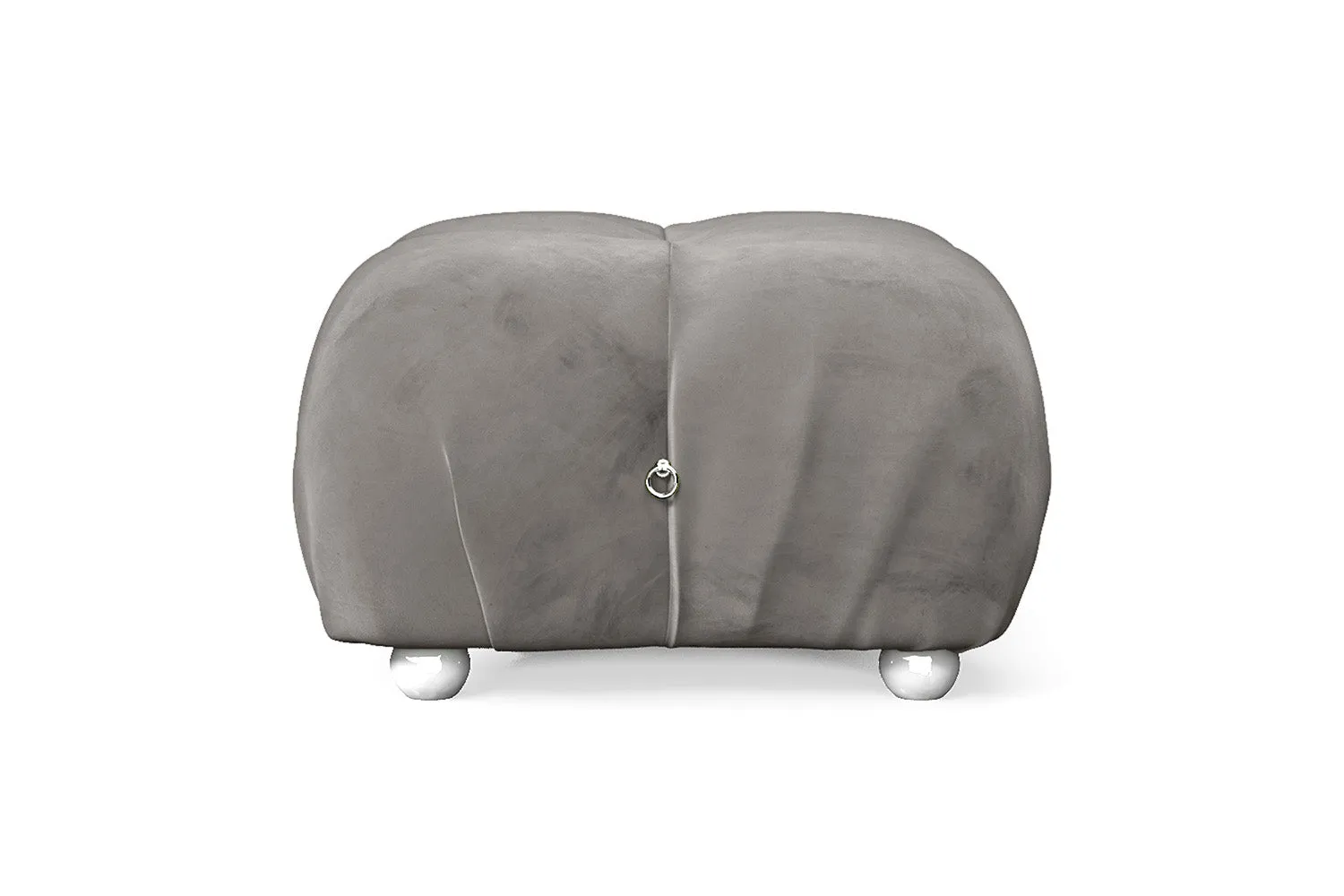 Varese Ottoman Grey Velvet Small