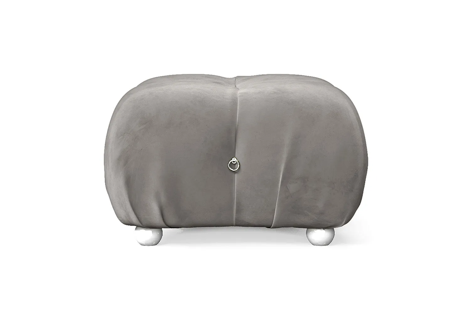 Varese Ottoman Grey Velvet Small