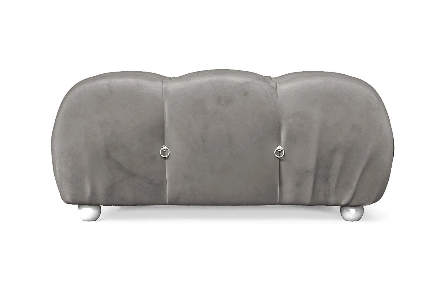 Varese Ottoman Grey Velvet Small