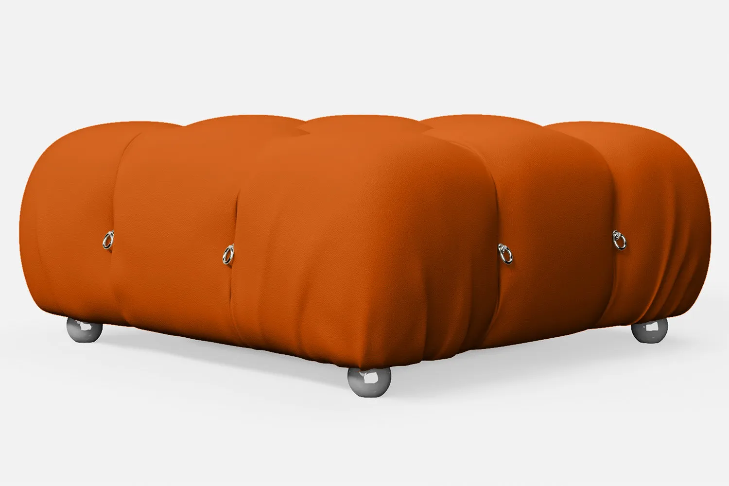 Varese Ottoman Orange Leather Large