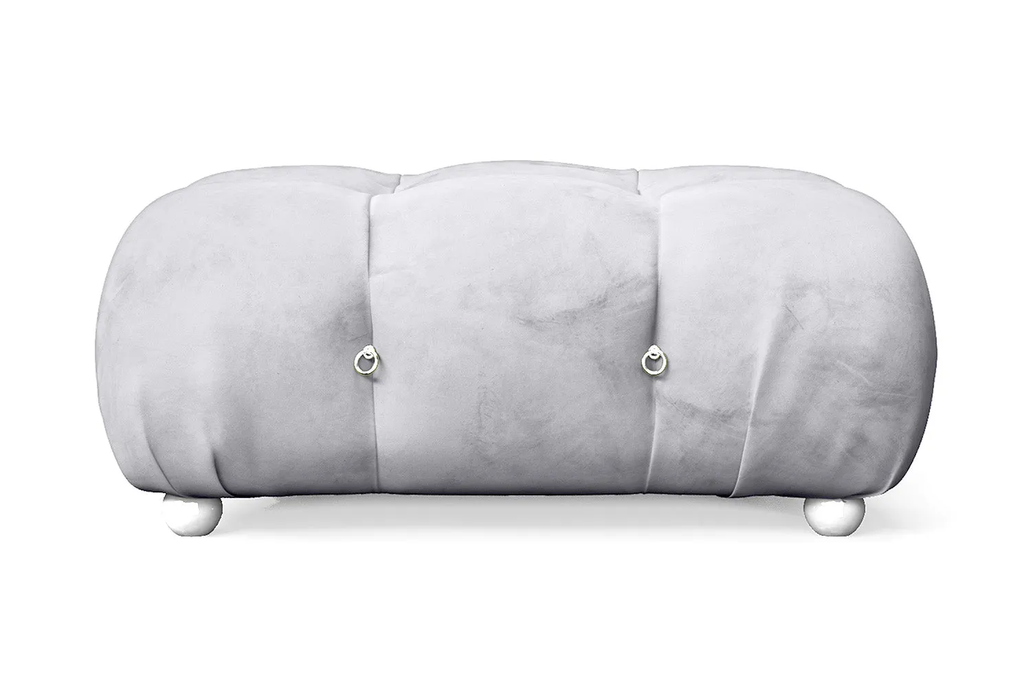 Varese Ottoman Silver Velvet Large