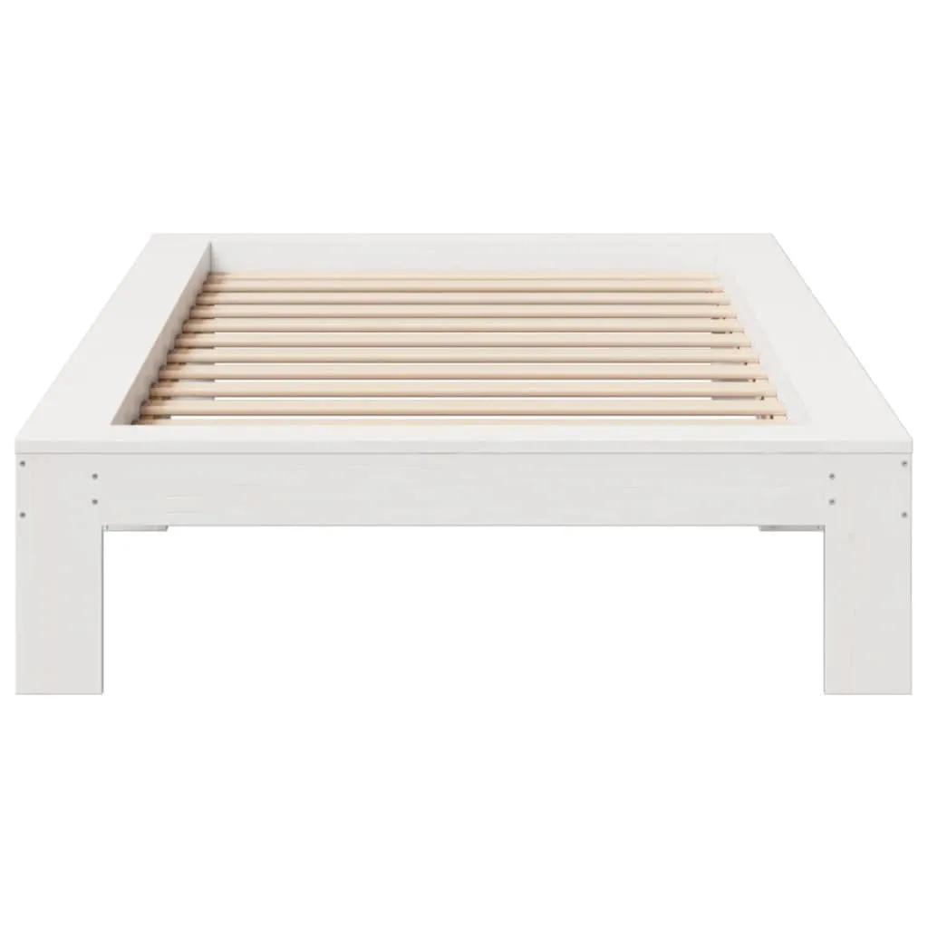 vidaXL Bed Frame without Mattress White 90x190 cm Single Solid Wood Pine