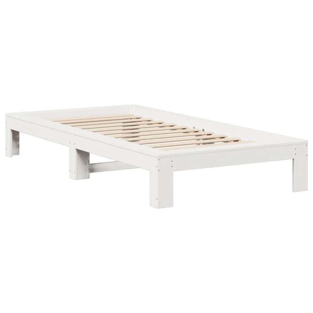 vidaXL Bed Frame without Mattress White 90x190 cm Single Solid Wood Pine