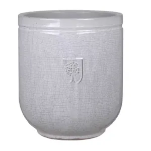 Woodlodge 24cm White Crackle Finish Harlow Jar Pot